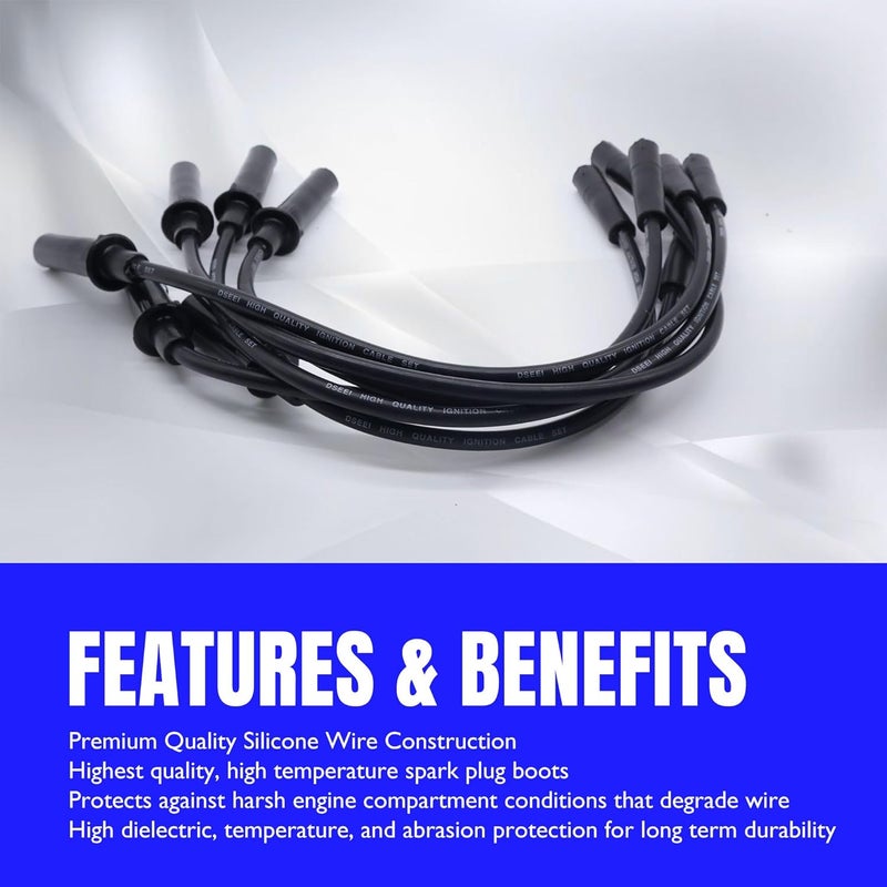 OXCANO 6716137 Ignition Spark Plug Wires Set of 6 Compatible with Chrysler Pacifica 2005 2006 2007 Town & Country 2001-2009 Voyager 2001 2002 2003, Dodge Caravan 2001-2007 Grand Caravan 2001-2007 - Image 2